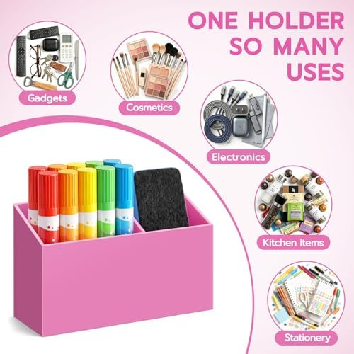 MR.MATE Magnetic Pen Holder,Pink Magnetic Marker Cup for Fridge Whiteboard - Image 6