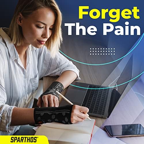 Sparthos Wrist Compression Sleeves (Pair), Carpal Tunnel Brace - Black-M | Soft Wrist Support for Men & Women, Medical Grade Elastic, Hand & Forearm, Fits Left or Right, Arthritis Pain, Volleyball - Image 3