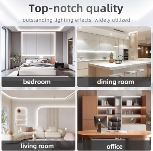 Tenmiro White LED Strip Lights 30ft (1200 LEDs) Super Bright 25000K Daylight White, 3Color Temperature Dimmable with Smart App & Remote Control for Bedroom Kitchen Commercial Home Lighting Decor - Image 7