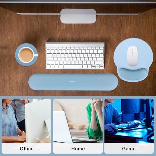 MOSISO Wrist Rest Support for Mouse Pad&Keyboard Set, Air Blue - Image 6