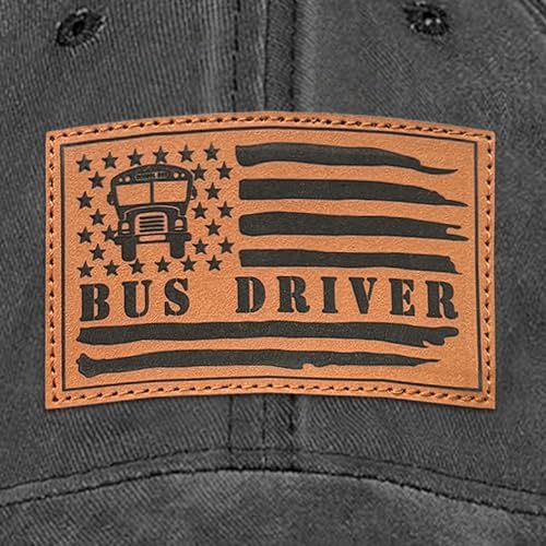 Hat for Men Women, Baseball Cap Gifts for Men Women, Adjustable Cotton Leather Patch Trucker Baseball Cap - Image 3