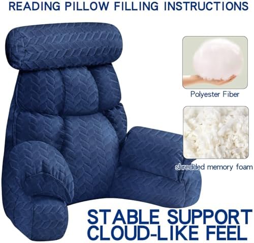 FXXUDVNIIN Back Pillow for Bed Sitting up – with 9.4" Armrest - Image 5