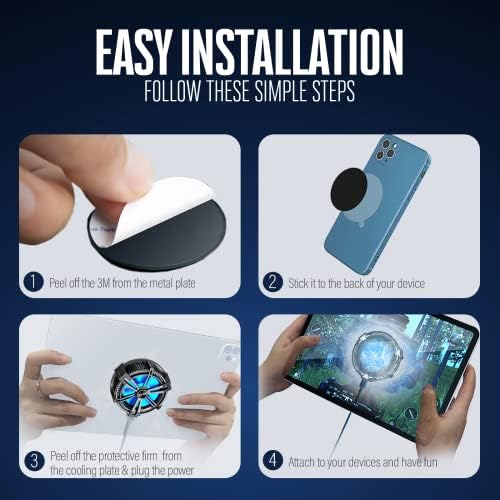 Phone Cooler, Magnetic Phone Cooling Fan for iPhone/Android/Tablet/iPad, iPhone12&13 Series MagSafe Compatible, Dual Cooling Chip Mobile Phone Radiator, Cell Phone Cooler for Gaming, Live Stream, Vlog - Image 7