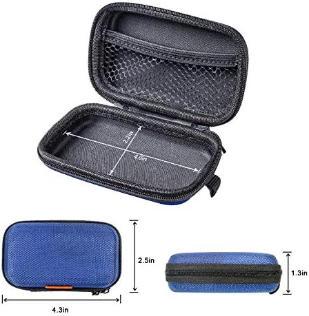 Blue Rectangle Small EVA Case, Lightweight Hard Shell Zipper Pouch - Image 5