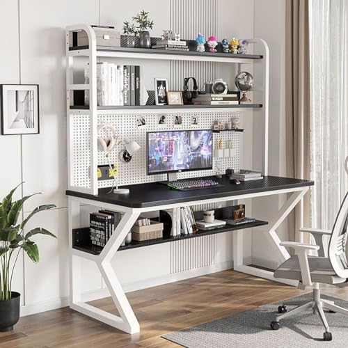 Wall Mounted Storage Pegboard,Desk,Gaming Desk with Pegboard, Large PC Table Computer Desk with Shelves Multifunctional Workbench Home Office Desk Study Writing Workstation(39.99 by Unknown