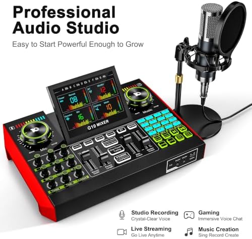 TENLAMP G10 Creator Audio Mixer Bundle with Microphone for Streaming - Image 2