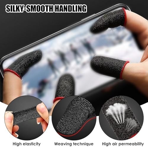 8 Pcs Gaming Gloves for Sweaty Hands, Silver Fiber Thumb Gloves - Image 4