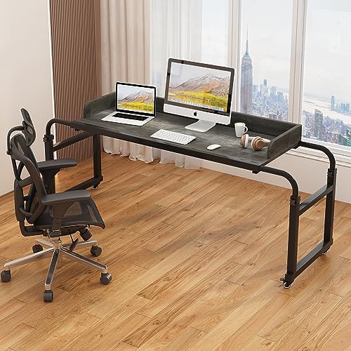 Furist Overbed Table with 360° Wheels, Queen Size Mobile Bed Desk, Recliner Table Over Bed Table Adjustable Height and Length Overbed Table with Heavy Duty Metal Leg for Hospital and Home use - Image 7