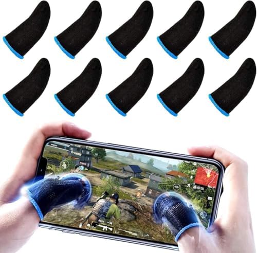 Finger Sleeves for Gaming | PUBG Finger Sleeve for Mobile Gaming | Gamer Gloves | Dedales para Dedos Gamer | Pack of 10 by Unknown