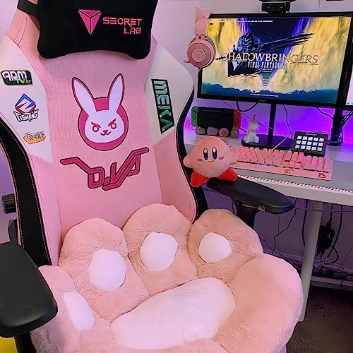 Ditucu Cat Paw Cushion Kawaii Chair Cushions 27.5 x 23.6 inch Cute Stuff Seat Pad Comfy Lazy Sofa Office Floor Pillow for Gaming Chairs Room Decor Pink - Image 4