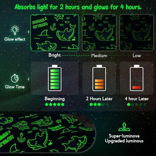 Jekeno Shark Toys Gifts for Boys Girls Glow in the Dark Blanket 50"x 60" - Image 6