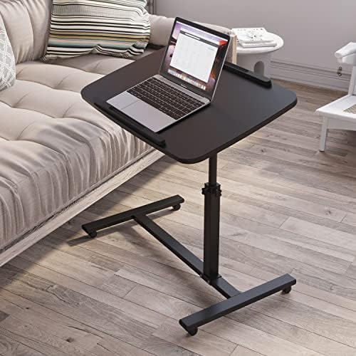 Laptop Table Mobile Adjustable Height Portable Desk Notebook Swivel PC Computer Rolling Desk with Wheels, Laptop Stand for Couch Bedside Hospital Bed Table - Image 7