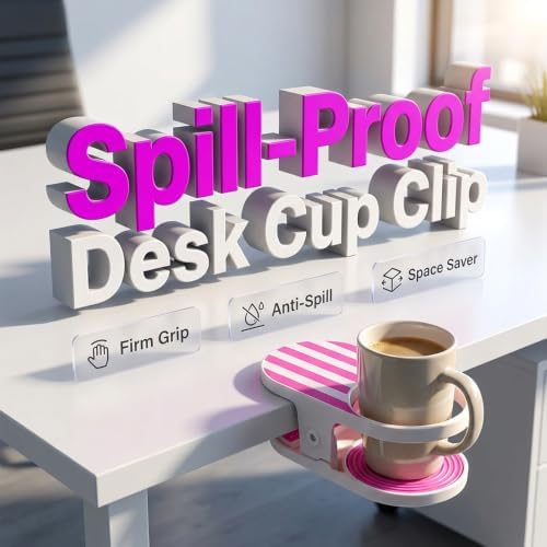 Clip On Drink Holder for Beach Chair, Table, Desk & Couch,Portable Cup Holder Clip with Side Opening for Stemless Wine Glasses, Tumblers, Clamp on Cup Holder for Outdoor, Camping, Patio (Multicolour) - Image 2