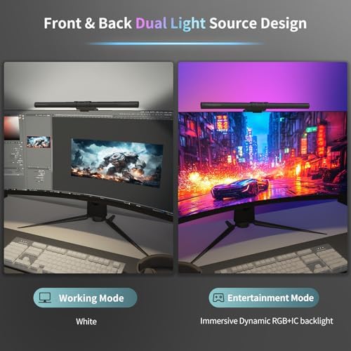 RGB Monitor Light Bar, 16.54'' USB LED Desk Lamp,Home Office Gaming - Image 2
