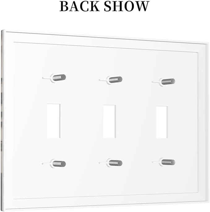 Decorative Light Switch Cover Plate Rustic Black Deer Elk Brown Wood Board Pine Tree 3 Gang Wall Plate Triple Toggle Switch Plate Covers 3 Hole Electrical Switchplate Dimmer Faceplate Decor - Image 4