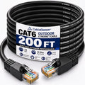 CableGeeker Cat 6 Outdoor Ethernet Cable, 200 ft, Direct Burial, Black by CableGeeker