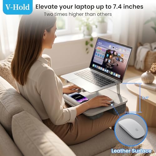 Laptop Lap Desk with Cushion, Laptop Stand for Bed with Pillow - Image 3