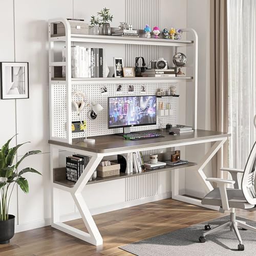 Wall Mounted Storage Pegboard,Desk,Gaming Desk with Pegboard, Large PC Table Computer Desk with Shelves Multifunctional Workbench Home Office Desk Study Writing Workstation(47.99 by Unknown
