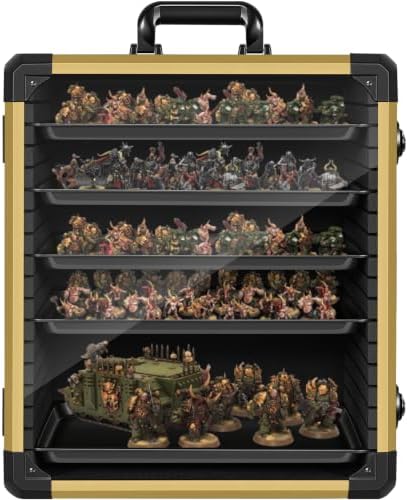 WELIDAY Miniatures Storage Case Miniatures Transport Case Aluminum Alloy Frame with Lock (X-Large Size) by WELIDAY