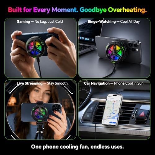 Magnetic/Clip-On USB Phone Cooler for Gaming/Video/Live/Vlog,Cell Phone Fan - Image 2