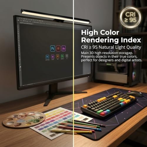 Monitor Light Bar for Computer Screen, 17.7 Inch Computer Monitor Lamp with 3 Color Modes, Touch Control Screen Light Bar, Eye Caring LED Desk Light for Monitor and Laptop - Image 5