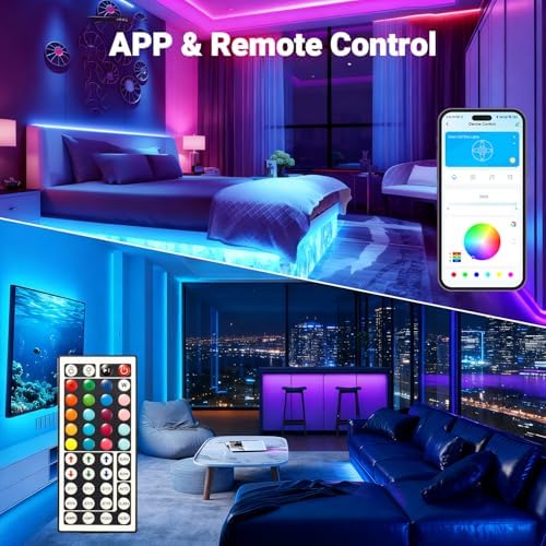 DAYBETTER Led Strip Lights 300 ft (3 Rolls of 100ft), Smart Led Light Strips with Remote and App Control, Music Sync RGB Color Changing Led Lights for Bedroom, Home, Kitchen, Party, Room Decor - Image 3