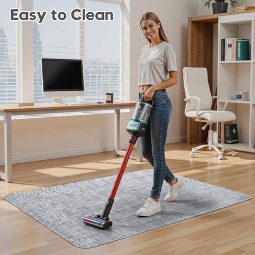 Sycoodeal Office Chair Mat for Hardwood & Tile Floor,Computer Gaming Chair Mat for Rolling Chairs Non-Curve, Anti-Slip, Heavy Duty Floor Protector for Home Office,Grey (36" x 55") - Image 7