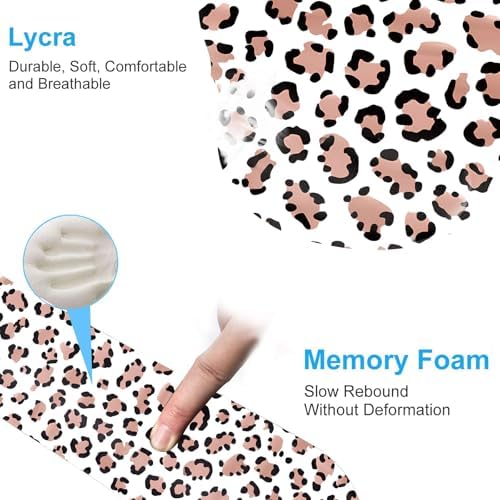 Keyboard Wrist Rest and Mouse Pad Wrist Support Set with Coasters,Ergonomic Gaming Mousepad for Home Office Working Studying Easy Typing & Pain Relief,Leopard Print - Image 5