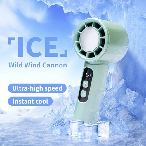 Handheld Fan,Portable Turbo Fan with Ice Cooler, 12H Long Lasting 4000mAh Battery,10000 RPM Strong Wind,Portable Fan for Travel, Valentines Day Gifts (Olive Green) - Image 4