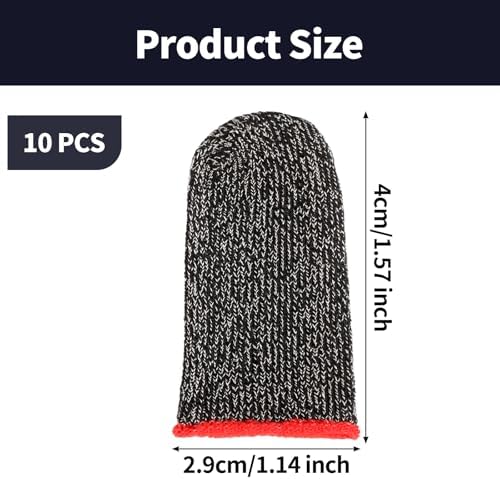 10 Pack Black Finger Sleeve for Gaming, Thumb Covers, Dedales Gamer Profesionales Thumb Sleeves Mobile Gaming Call of Duty Mobile PUBG Mobile Games Finger Covers, Mobile Gaming Accessories - Image 6
