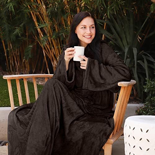 Catalonia Wearable Blanket with Sleeves for Women & Men, Fleece Wrap Throw - Image 2