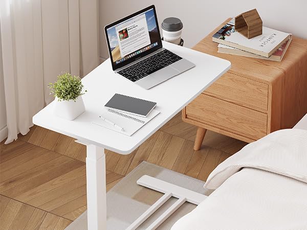 32''Large Medical Overbed Bedside Table with Wheels,Rolling Table - Image 7
