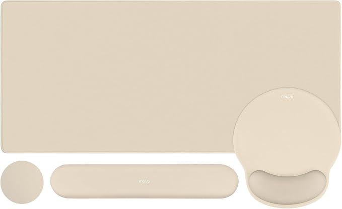 MOSISO Wrist Rest for Mouse Pad Set, Large Gaming Deskpad, Apricot by MOSISO