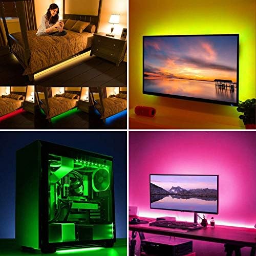 USB LED Strip Lights Kit, 4 Pre-Cut 1.64ft/6.56ft RGB with Remote - Image 3
