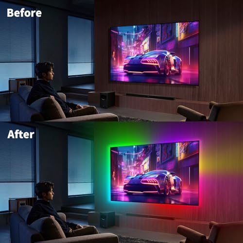 iNextStation 16.4FT Smart IC LED Strip Lights 5V USB RGB Neon Rope Lights - Image 6