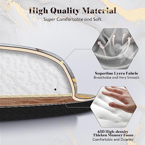 Gimars 17.3'' Extended Keyboard Wrist Rest Pad with 63D High-Density, Firm Memory Foam, Anti-Slip Rubber Base and Ergonomic Design for Typing Pain Relief,Office,Gaming, Computer, Laptop,Grey Golden - Image 2