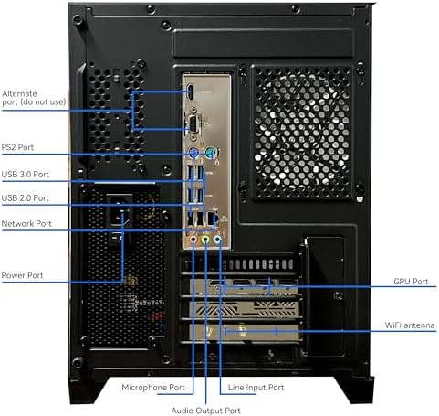 SKYESEV Gaming PC Desktop, AMD Ryzen 5 9600X, RTX5060 8GB Graphics - Image 6