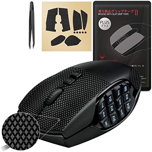 [Grip Upgrade] HOTLINEGAMES 2.0 Plus Mouse Anti Slip Grip Tape Compatible with Logitech G600 MMO Gaming Mouse Skins,Sweat Resistant,Cut to Fit,Easy to Apply,Professional Mice Upgrade by HOTLINEGAMES