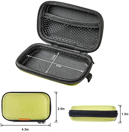 Green Rectangle Small EVA Case, Lightweight Hard Shell Zipper Pouch - Image 4