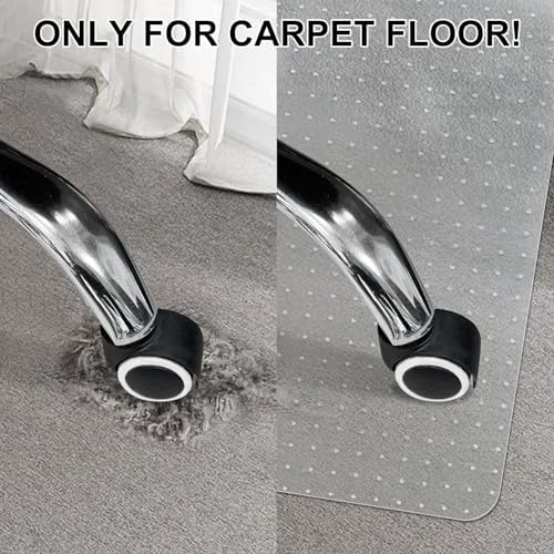 Office Chair Mat for Carpet Floors, Desk Mats 47"X59" for Rolling Desk on Low Pile Carpets, Rectangle Computer Gaming Plastic Floor Mats for Office Chair on Carpet, Flat Without Curling - Image 2