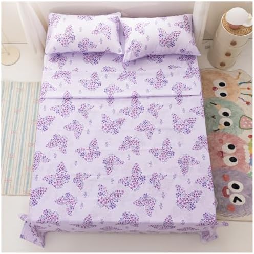 Twin Sheets Set for Girls Kids - 3-Piece Cute Butterfly Bedding Set, Breathable Lavender Flowers 3D Fitted Sheets with 14" Deep Pocket, Ultra-Soft Lightweight Bedroom Essentials - Image 7