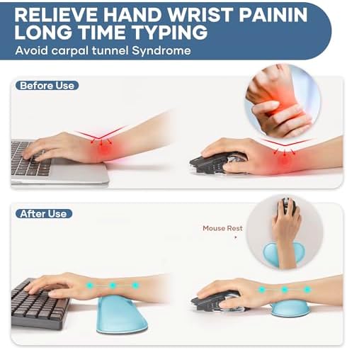 Office Ergonomic Memory Foam Computer Mouse and Keyboard Wrist Rest pad Support Carpal Tunnel, Wrist Rest for Keyboard and Mouse, Wrist Support Set - Image 3