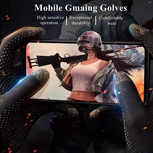 Gaming Gloves for Sweaty Hands - Rakizbe High-Sensitive Anti-Sweat Breathable Seamless Touch Screen Gloves with Thumb Finger Sleeves for iPad/Mobile Game Controller - Image 3