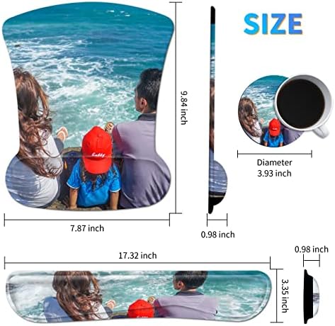 Design Your Own Photo Ergonomic Mouse Pad with Wrist Support Gel Mouse Pads and Upgrade Keyboard Wrist Rest Pad Set, Mouse Pads & Coasters Non-Slip PU Base Mouse Mat for Office Gaming Home - Image 2
