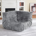 HABUTWAY Giant Bean Bag Chairs Lazy Sofa for Adults,Corner,Light Grey | Memory Foam Bean Bag Chairs,Fireside Corner Chair,Lazy Floor Corner Sofa for Living Room, Bedroom, Dorm, Office by HABUTWAYMakeYourLifeComfortable