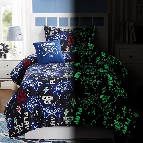 Twin Bedding Sets for Boys - 3 Pieces Gamer Bedding Twin Comforter Set by KaleidoSpaceHomeCollection