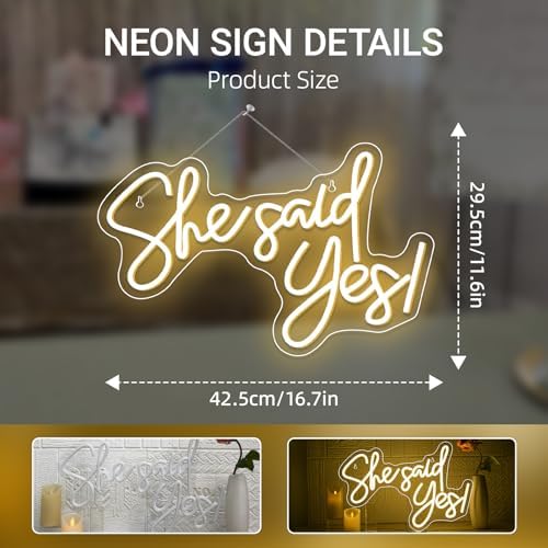 She Said Yes Neon Sign Engagement Party Neon Sign for Proposal - Image 4
