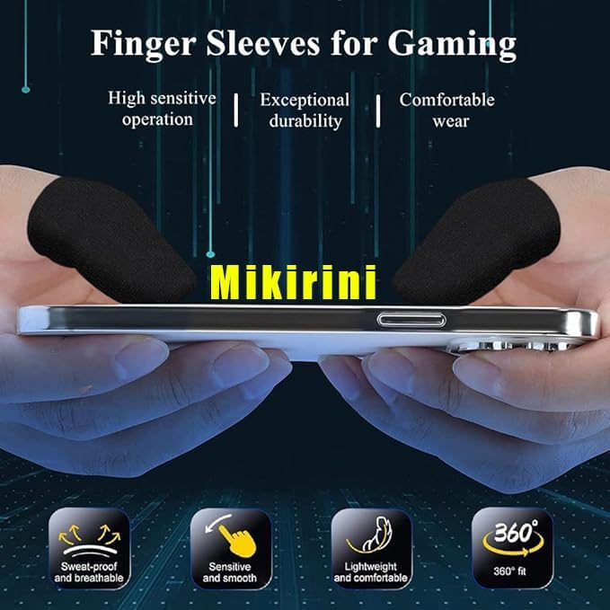 10 Pack Mobile Phone Gaming Finger Sleeves with Badge Keychain - Image 4