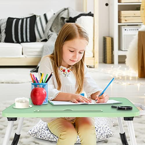 Fayquaze Portable Foldable Laptop Bed Desk with Storage Drawer and Cup Holder - Lap Desk Laptop Stand Tray Table for Eating, Reading and Working - Image 5