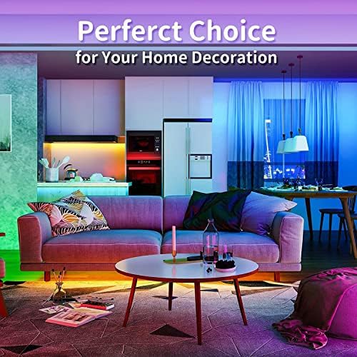 Tenmiro 130ft Led Lights for Bedroom, LED Strip Lights with Remote and App Control Music Sync Color Changing RGB LED Strip, LED Lights for Room Home Party Decoration (2 Rolls of 65ft) - Image 6